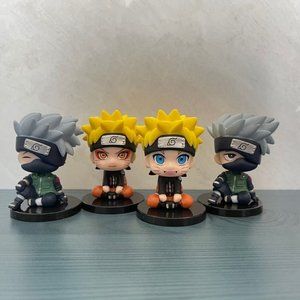 Naruto and Kakashi Sitting Figurine 2.7 inch 4 PCS Combo